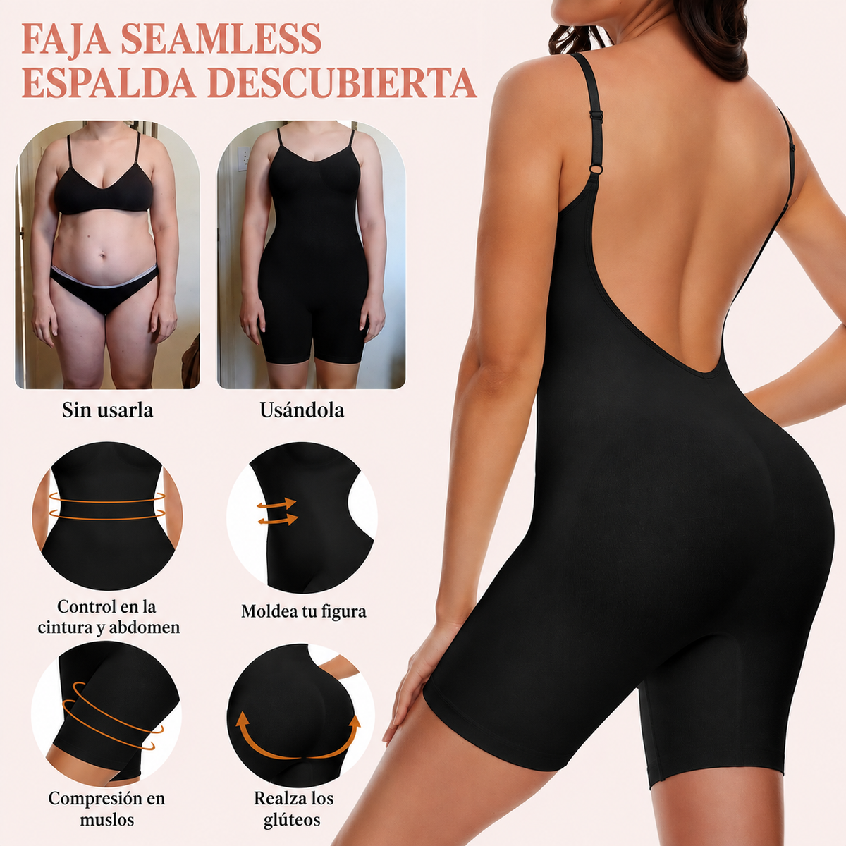 FAJA SEAMLESS ESPALDA DESCUBIERTA
